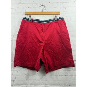 Liz Claiborne Shorts Womens Size 14 Red Nautical High Waisted Preppy Casual